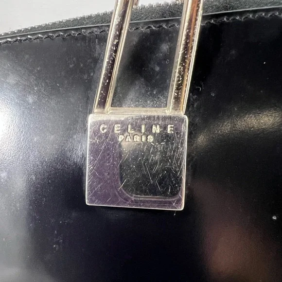 Céline Vintage Structured Tote w/Sculptural Metal Handles, Rare Collector Piece - Picture 8 of 13